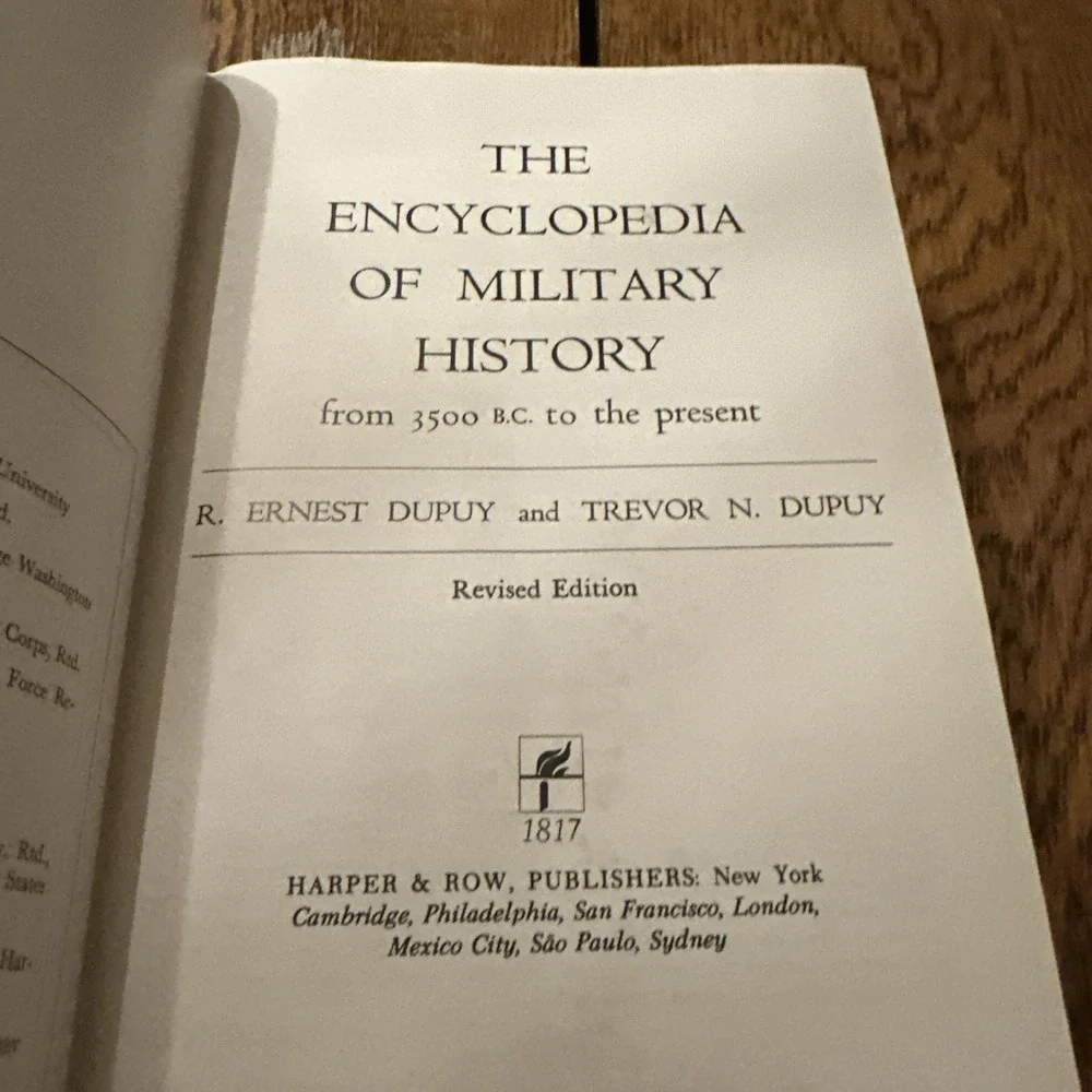 Encyclopedia of Military History 3500 BC to Present Dupuy Revised 2nd Ed 1986